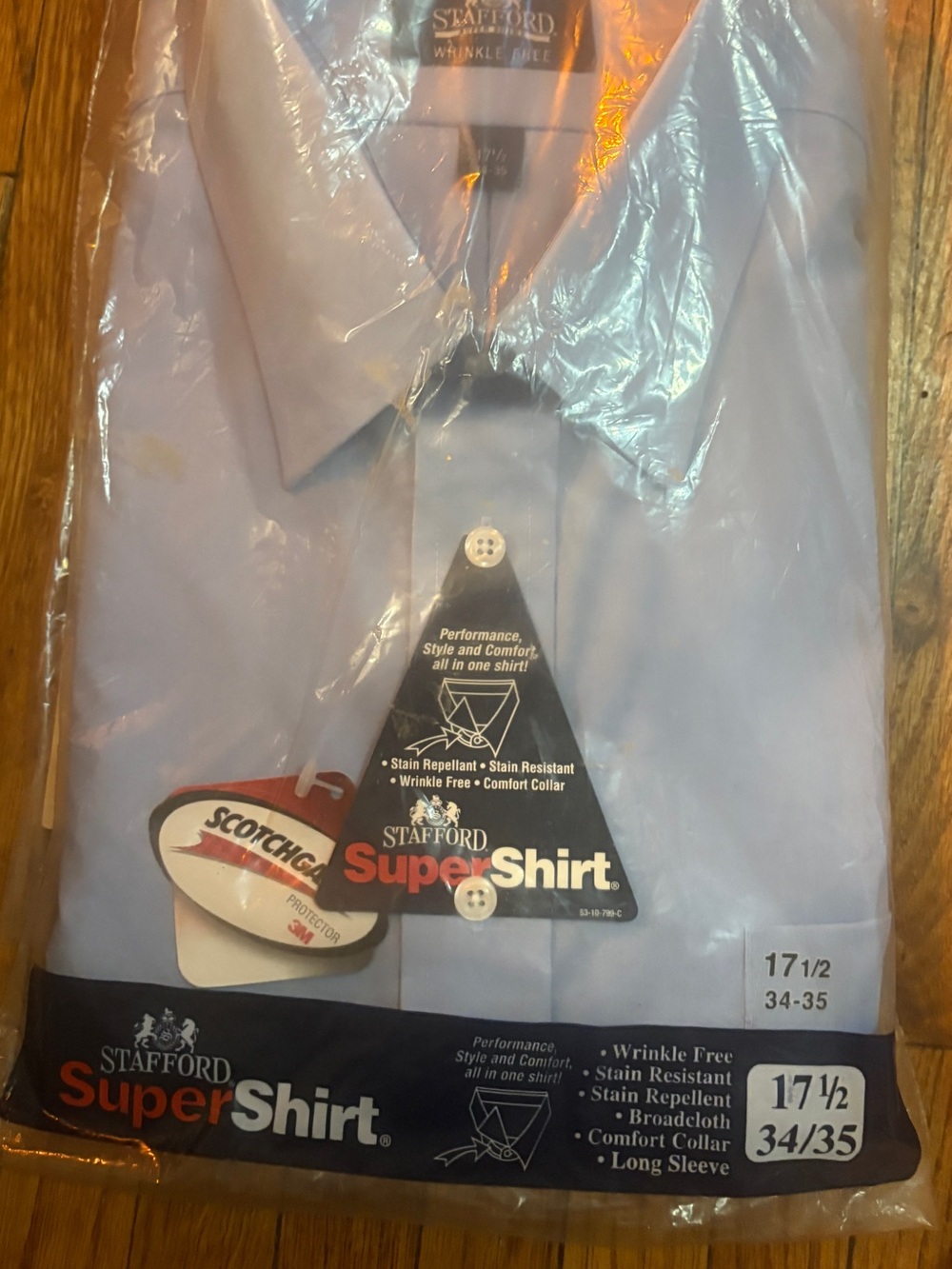 Stafford Light Blue SuperShirt Long Sleeve Dress Shirt